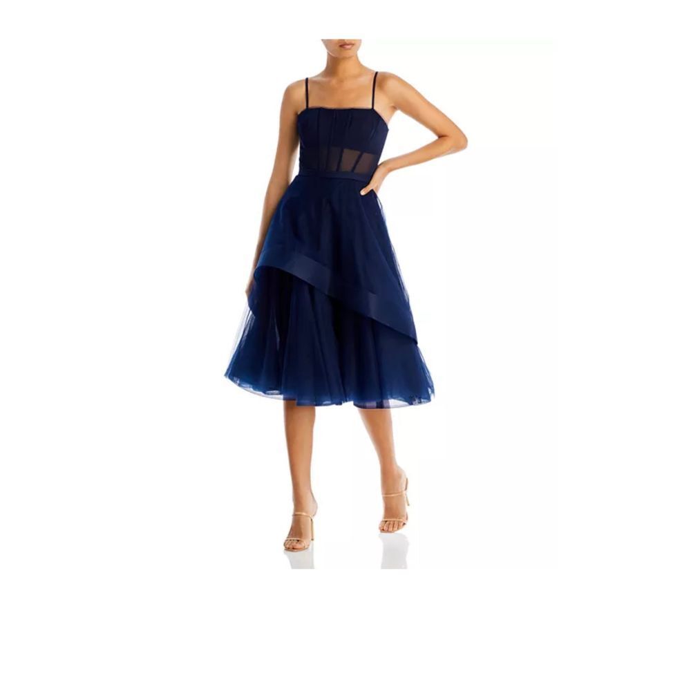 BCBGMaxAzria Navy Midi Dress